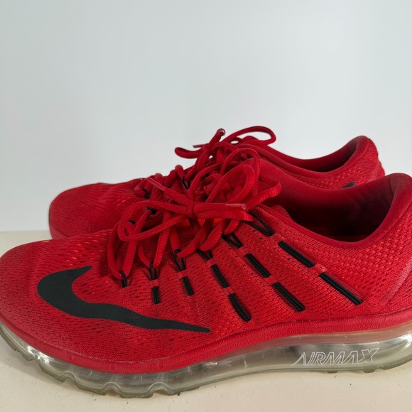 Nike Air Max 2016 University Red Lace-Up Athletic Sneaker 806771-601 Size 11 - Picture 1 of 9